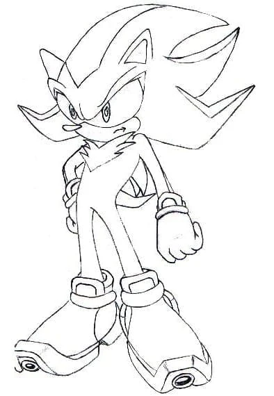 Disegno Shadow in piedi con sguardo determinato da colorare