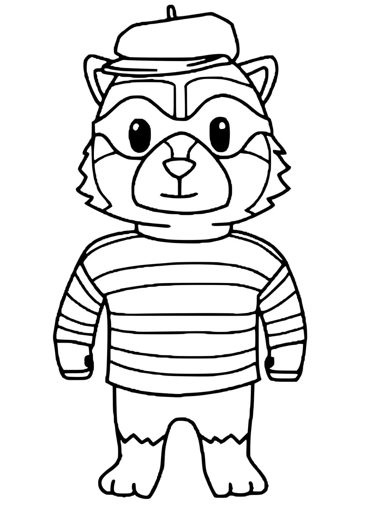 Disegno Sly Raccoon di Stumble Guys da colorare
