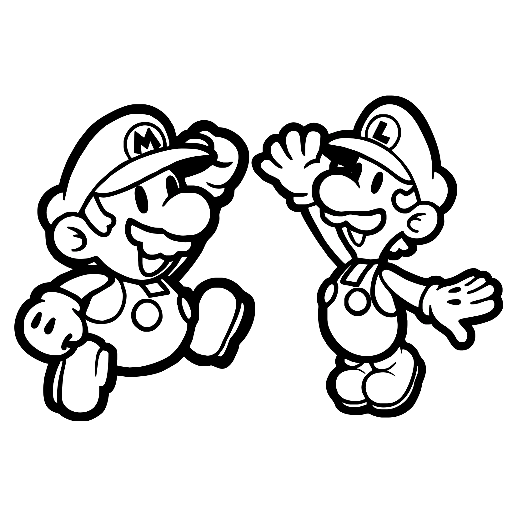 Disegno Mario e Luigi che si salutano felici da colorare Disegno Mario e Luigi che si salutano felici da colorare