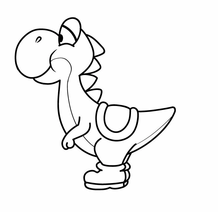 Disegno Yoshi in piedi di profilo da colorare