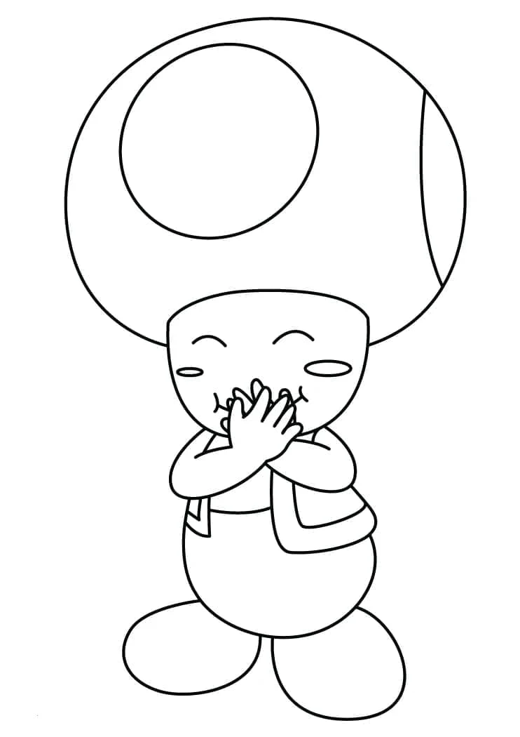 Disegno Toad che ride con le mani sul petto da colorare Disegno Toad che ride con le mani sul petto da colorare