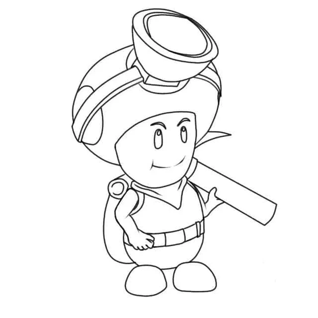 Disegno Toad con zaino e martello da colorare