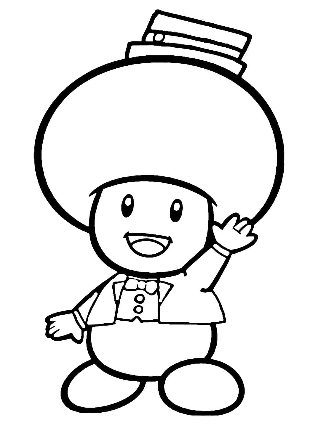 Disegno Toad sorridente che saluta da colorare Disegno Toad sorridente che saluta da colorare