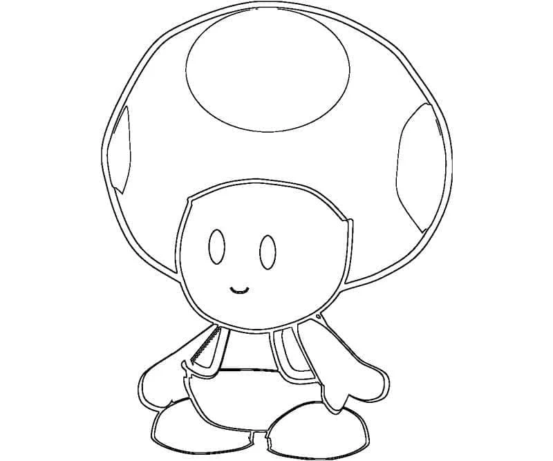 Disegno Toad sorridente con cappello a fungo da colorare