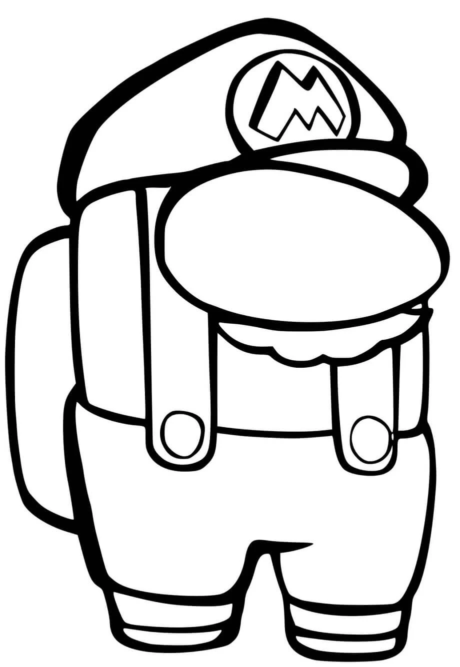 Disegno Tra noi personaggio vestito da Mario da colorare Disegno Tra noi personaggio vestito da Mario da colorare
