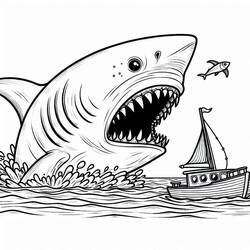 Disegno da colorare: Megalodon (Animali Preistorici) #220699 - Pagine da Colorare Stampabili Gratuite