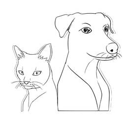 Disegno da colorare: Cane e Gatto (Animali) #211012 - Pagine da Colorare Stampabili Gratuite
