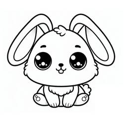 Disegno da colorare: Coniglio Kawaii (Animali) #219214 - Pagine da Colorare Stampabili Gratuite