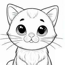 Disegno da colorare: Gatto Kawaii (Animali) #216265 - Pagine da Colorare Stampabili Gratuite
