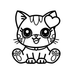 Disegno da colorare: Gatto Kawaii (Animali) #216272 - Pagine da Colorare Stampabili Gratuite