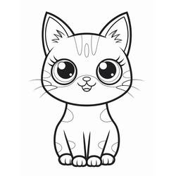 Disegno da colorare: Gatto Kawaii (Animali) #216275 - Pagine da Colorare Stampabili Gratuite
