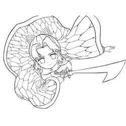 Disegno da colorare: Shinobu Kocho (Anime e Manga) #219306 - Pagine da Colorare Stampabili Gratuite