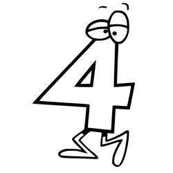 Disegno da colorare: Numero 4 (Apprendimento e Educazione) #221368 - Pagine da Colorare Stampabili Gratuite