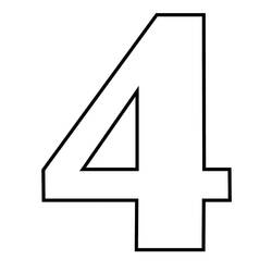 Disegno da colorare: Numero 4 (Apprendimento e Educazione) #221372 - Pagine da Colorare Stampabili Gratuite