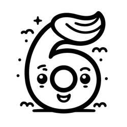 Disegno da colorare: Numero 6 (Apprendimento e Educazione) #221412 - Pagine da Colorare Stampabili Gratuite