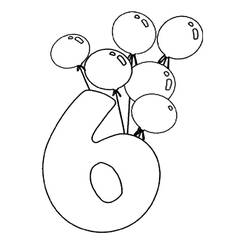 Disegno da colorare: Numero 6 (Apprendimento e Educazione) #221415 - Pagine da Colorare Stampabili Gratuite