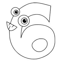 Disegno da colorare: Numero 6 (Apprendimento e Educazione) #221425 - Pagine da Colorare Stampabili Gratuite