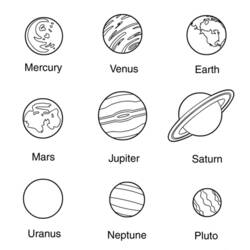 Disegni da colorare: Pianeta (Sistema Solare) - Pagine da Colorare Stampabili Gratuite