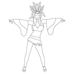 Disegni da colorare: Ballerino di Samba Brasiliano - Pagine da Colorare Stampabili Gratuite