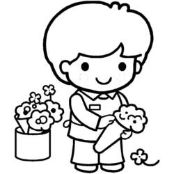 Disegno da colorare: Fiorista (Carriere e Professioni) #170343 - Pagine da Colorare Stampabili Gratuite