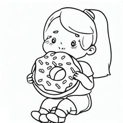 Disegni da colorare: Ciambella - Pagine da Colorare Stampabili Gratuite