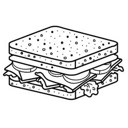 Disegno da colorare: Panino (Cibo e Nutrizione) #211341 - Pagine da Colorare Stampabili Gratuite