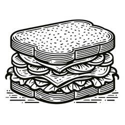 Disegno da colorare: Panino (Cibo e Nutrizione) #211344 - Pagine da Colorare Stampabili Gratuite