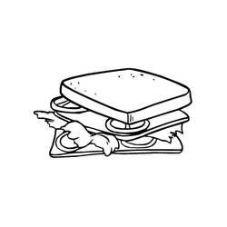 Disegno da colorare: Panino (Cibo e Nutrizione) #211349 - Pagine da Colorare Stampabili Gratuite