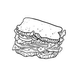 Disegno da colorare: Panino (Cibo e Nutrizione) #211351 - Pagine da Colorare Stampabili Gratuite