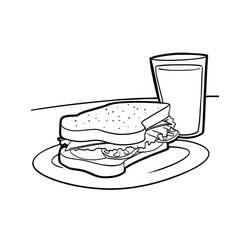 Disegno da colorare: Panino (Cibo e Nutrizione) #211355 - Pagine da Colorare Stampabili Gratuite