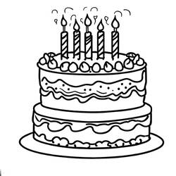 Disegno da colorare: Torta di Compleanno (Cibo e Nutrizione) #201113 - Pagine da Colorare Stampabili Gratuite