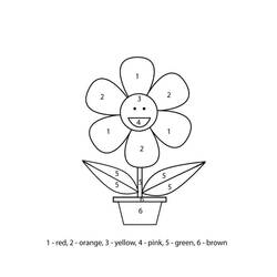 Disegno da colorare: Fiori Colora con i Numeri (Colora con i Numeri) #177984 - Pagine da Colorare Stampabili Gratuite
