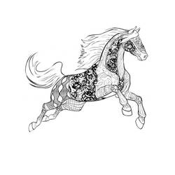 Disegno da colorare: Cavallo Adulto (Colorare Adulti) #200374 - Pagine da Colorare Stampabili Gratuite