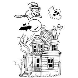 Disegno da colorare: Casa Stregata (Edifici e Architettura) #198057 - Pagine da Colorare Stampabili Gratuite