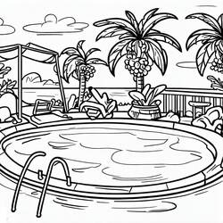 Disegni da colorare: Piscina - Pagine da Colorare Stampabili Gratuite