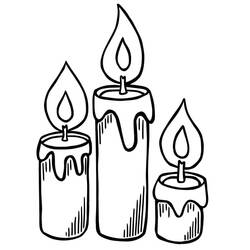 Disegno da colorare: Candela di Natale (Feste e Celebrazioni) #199581 - Pagine da Colorare Stampabili Gratuite