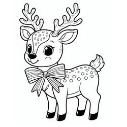 Disegno da colorare: Renna di Natale (Feste e Celebrazioni) #215789 - Pagine da Colorare Stampabili Gratuite