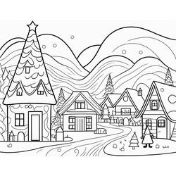 Disegno da colorare: Villaggio di Natale (Feste e Celebrazioni) #217399 - Pagine da Colorare Stampabili Gratuite
