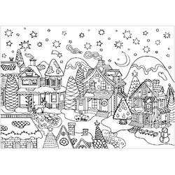 Disegno da colorare: Villaggio di Natale (Feste e Celebrazioni) #217402 - Pagine da Colorare Stampabili Gratuite