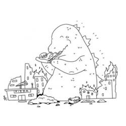 Disegno da colorare: Godzilla (Film e Serie TV) #173068 - Pagine da Colorare Stampabili Gratuite