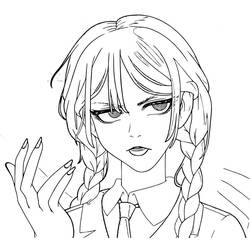 Disegni da colorare: Mercoledì Addams - Pagine da Colorare Stampabili Gratuite