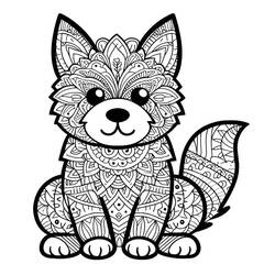 Disegni da colorare: Mandala di Cani - Pagine da Colorare Stampabili Gratuite