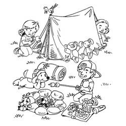 Disegni da colorare: Campeggio - Pagine da Colorare Stampabili Gratuite