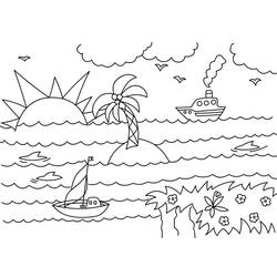 Disegno da colorare: Mare (Natura e Stagioni) #193501 - Pagine da Colorare Stampabili Gratuite