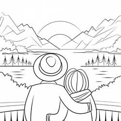 Disegno da colorare: Tramonto (Natura e Stagioni) #215999 - Pagine da Colorare Stampabili Gratuite