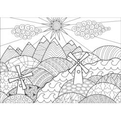 Disegno da colorare: Tramonto (Natura e Stagioni) #216004 - Pagine da Colorare Stampabili Gratuite