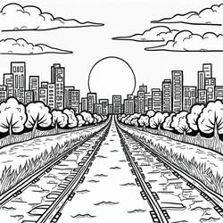 Disegno da colorare: Tramonto (Natura e Stagioni) #216027 - Pagine da Colorare Stampabili Gratuite