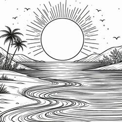 Disegno da colorare: Tramonto (Natura e Stagioni) #216031 - Pagine da Colorare Stampabili Gratuite