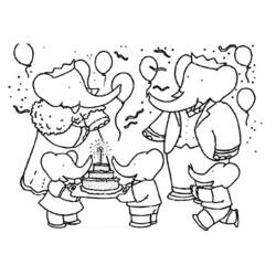 Disegno da colorare: Babar (Personaggi dei Cartoni Animati) #27984 - Pagine da Colorare Stampabili Gratuite