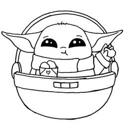 Disegni da colorare: Baby Yoda - Pagine da Colorare Stampabili Gratuite